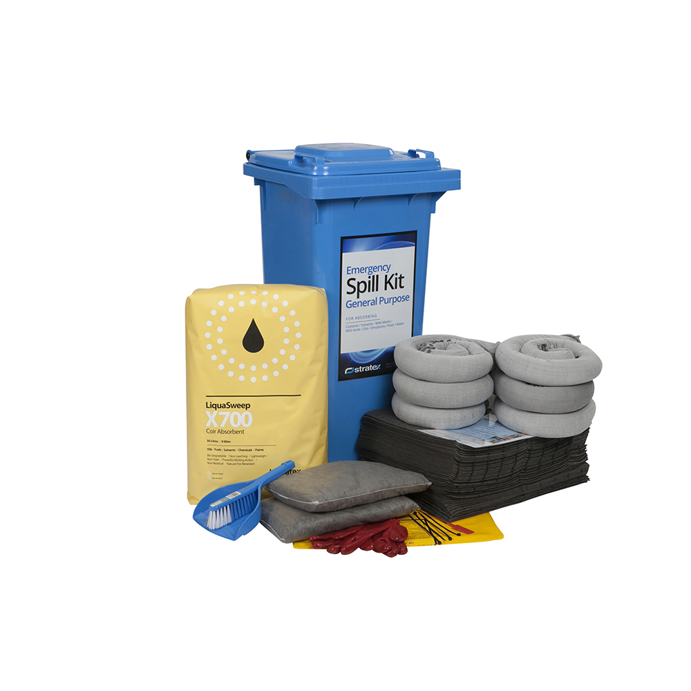 UNIFORM SAFETY 120 LTR STANDARD CHEMICAL SPILL KIT 