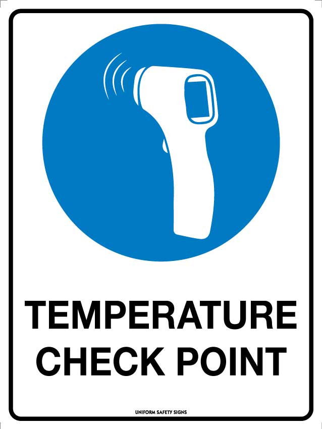 SIGN POLY 300 X 225MM TEMPERATURE CHECK POINT 