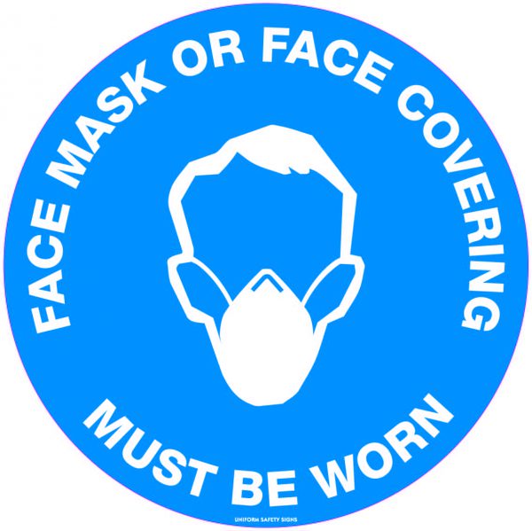 Face Mask Must Be Worn Floor Graphics Covid 19 Sign USS