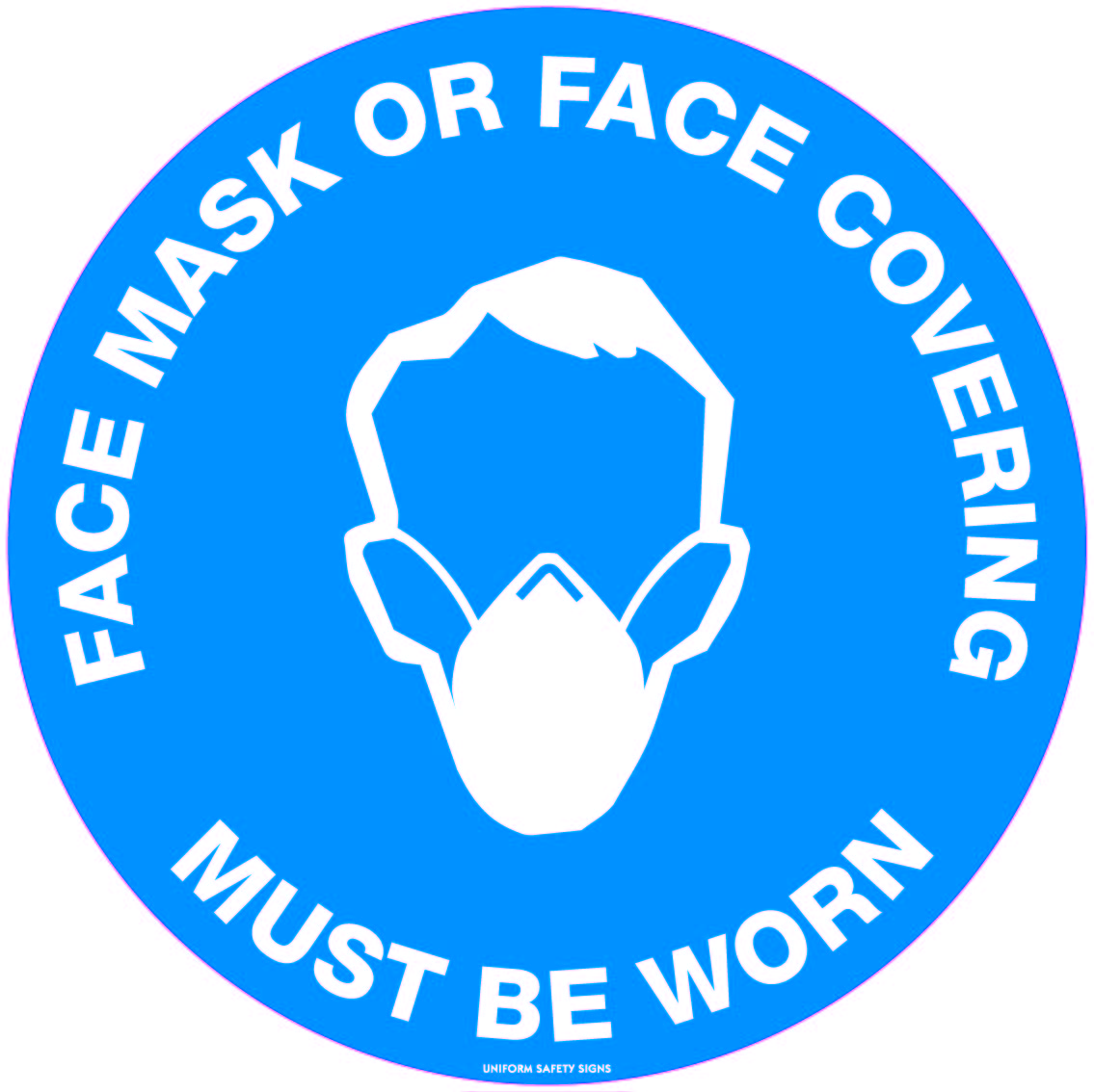 ANTI SLIP FLOOR GRAPHIC 300MM - FACE MASK MUST BE WARN 