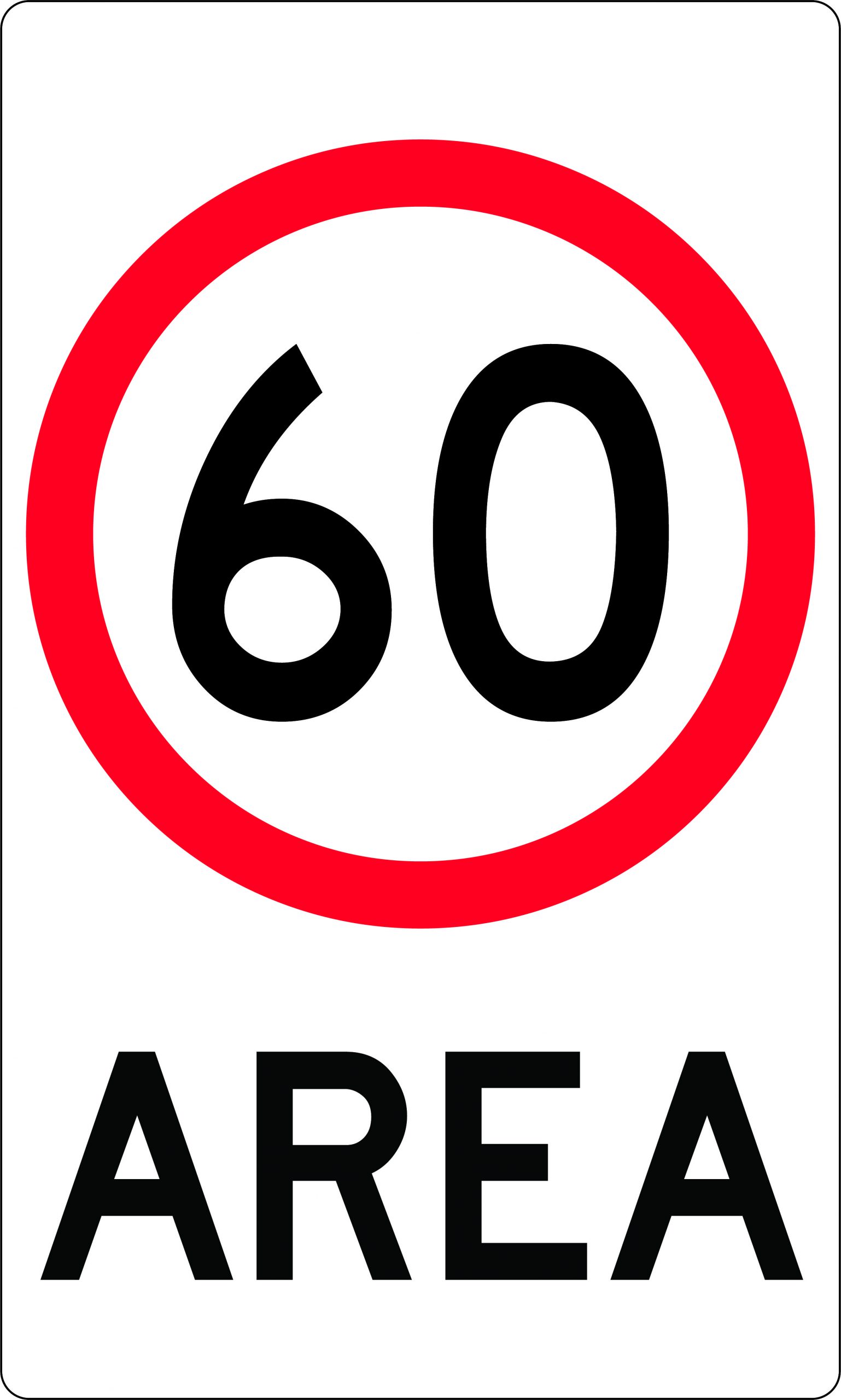 UNIFORM SAFETY 450X750MM CL1 ALUM SPEED LIMIT AREA 60 