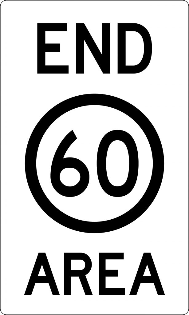 End 60km Area | Safety Signs | USS