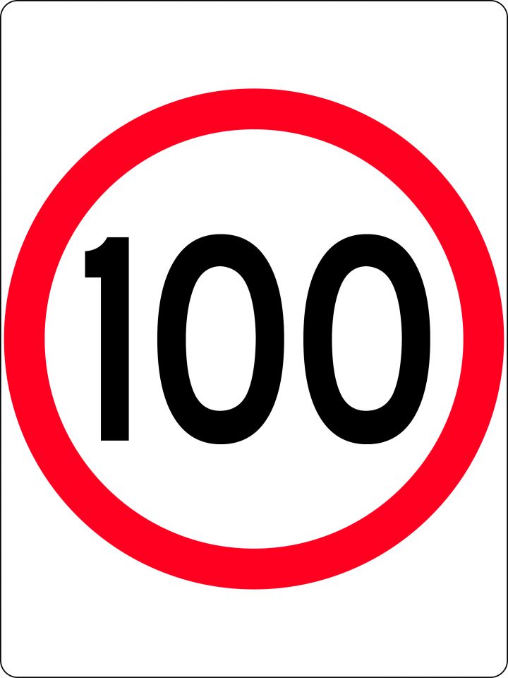 100km Speed Restriction in Roundel | Safety Signs | USS