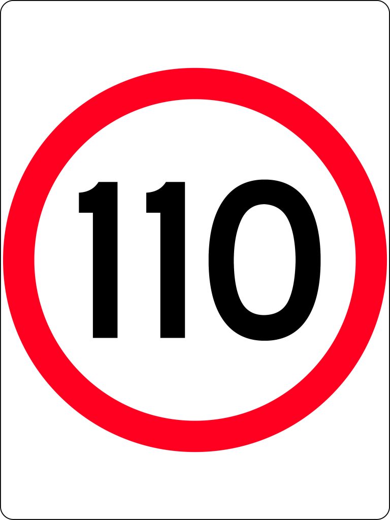 110km Speed Restriction in Roundel | Safety Signs | USS