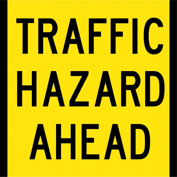 traffic hazard ahead